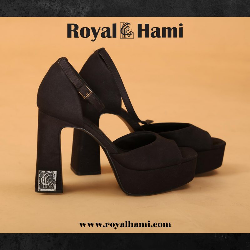 High heel black women's shoes