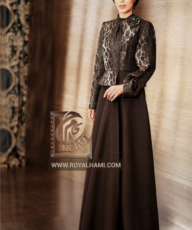 Black Abaya with Leopard Jacquard Top