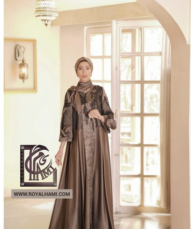 Long Beige Abaya with Embroidered Tapestry
