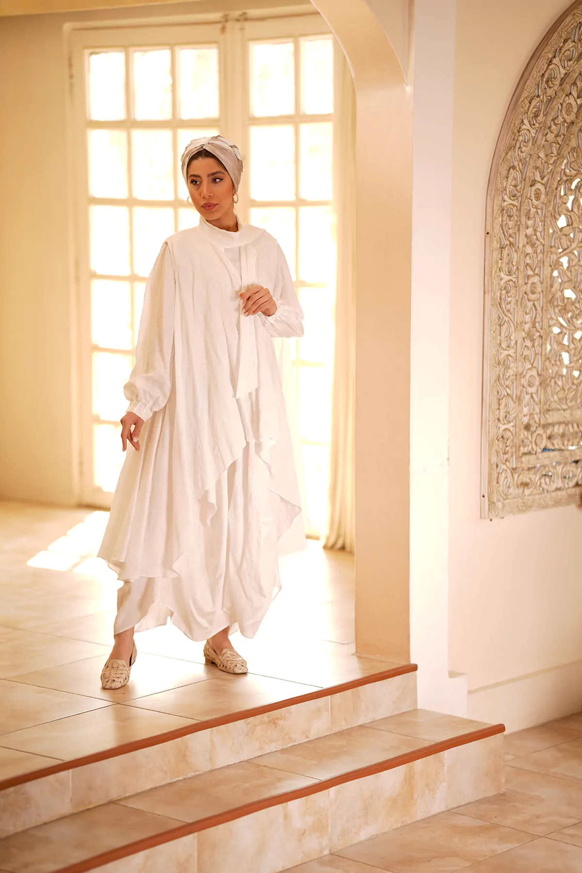 White kaftan and Vest Set - Image 2